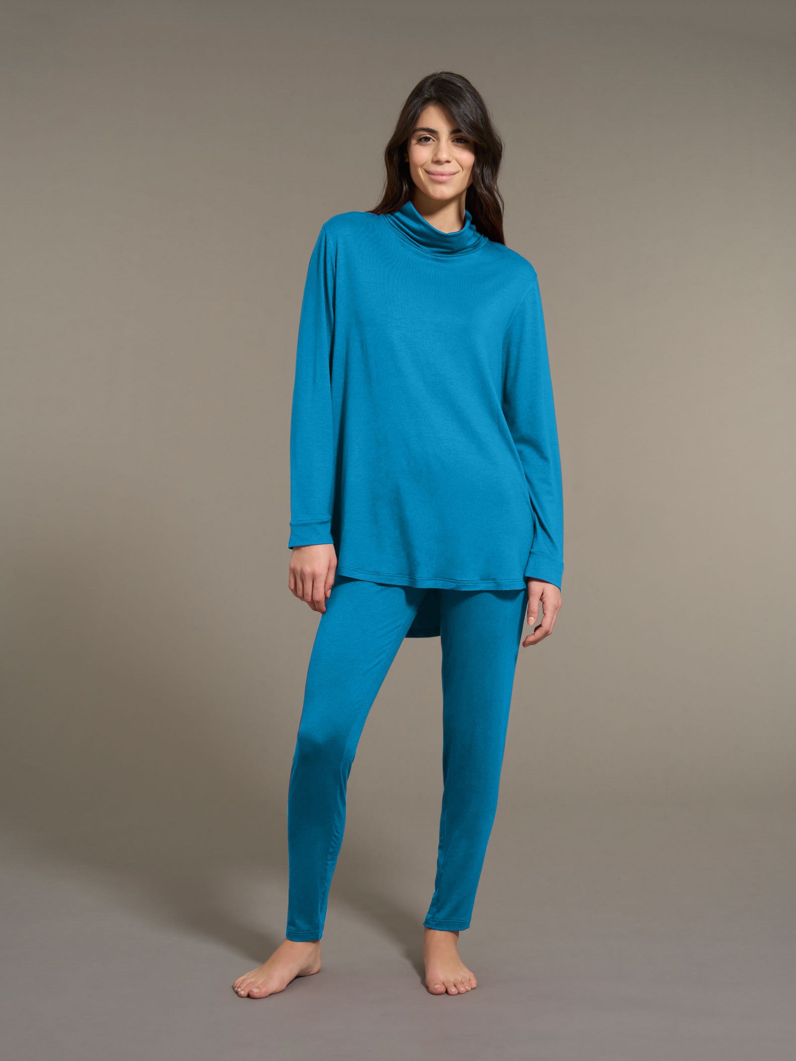 Ragno Interlock Pigiama Lungo Collo Vulcano Vallarta Blue invernale