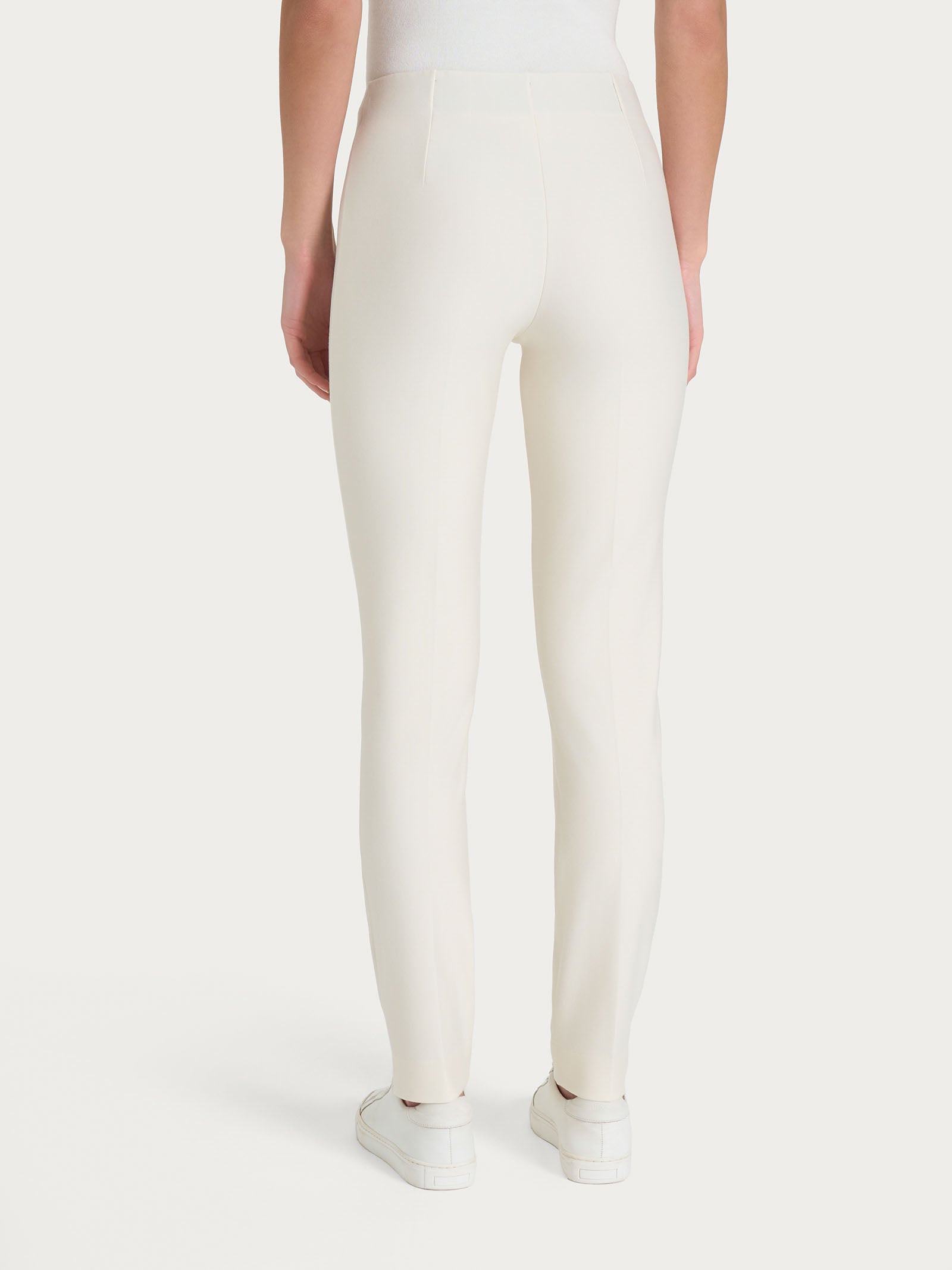 Ragno Compact pantalone sigaretta con spacchetti Avorio