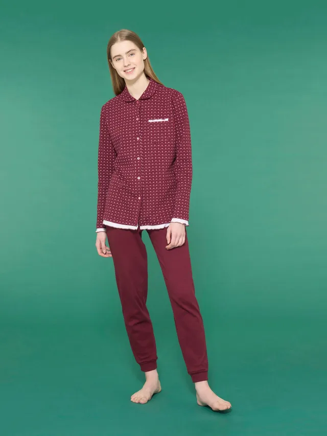Ragno Jersey Cotone Pigiama aperto lungo fantasia in cotone
