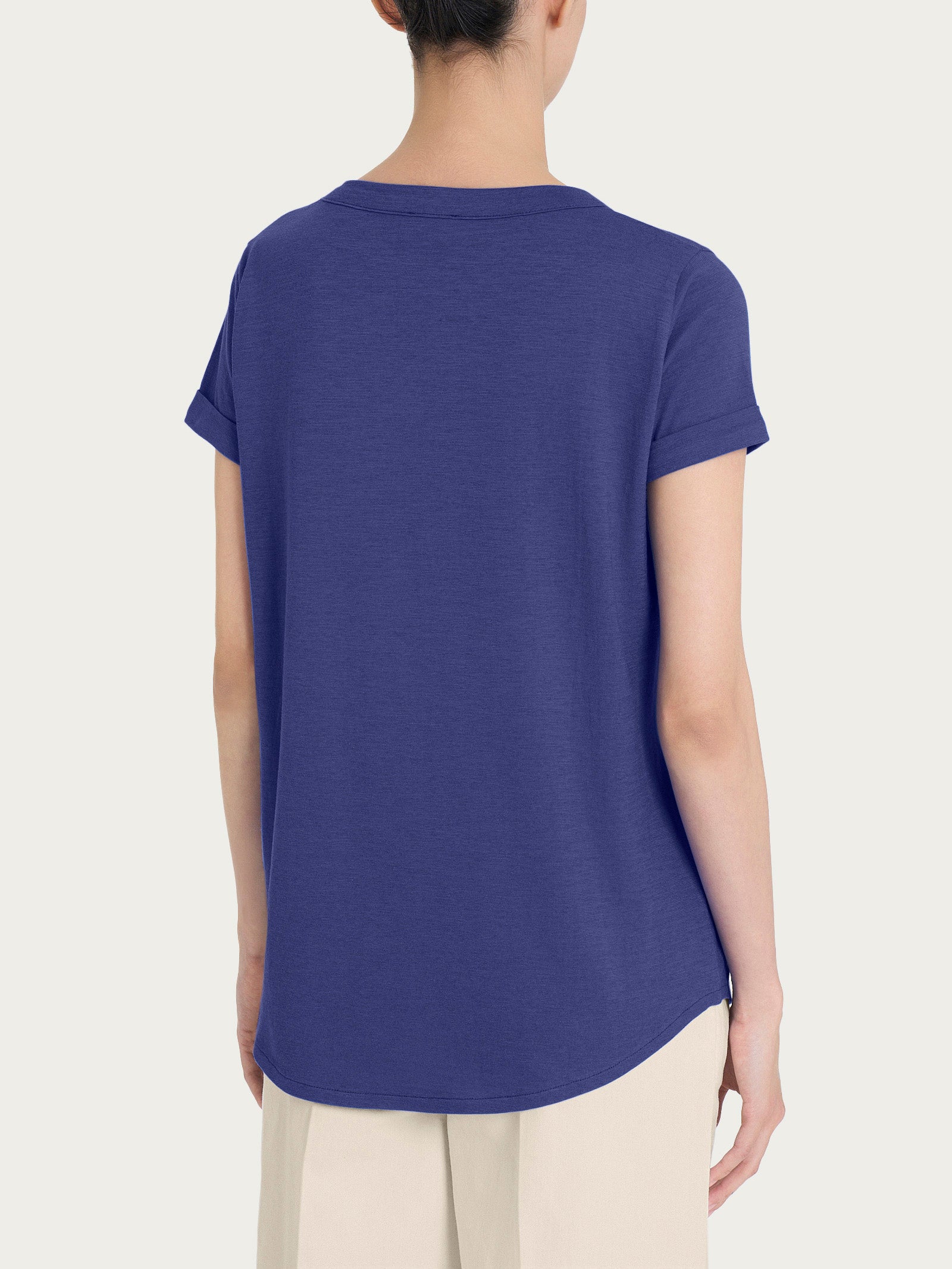 Ragno Maglietta Scollo a V Skipper Blue Cotone Slub