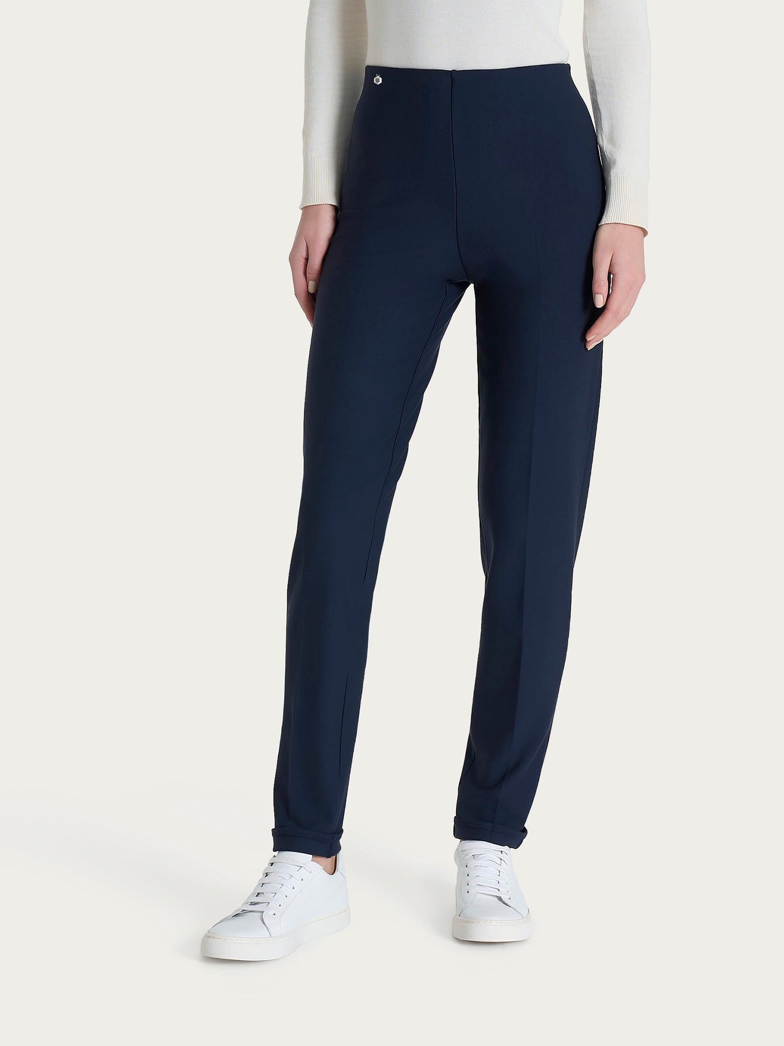 Ragno Compact pantalone sigaretta risvolto Persia