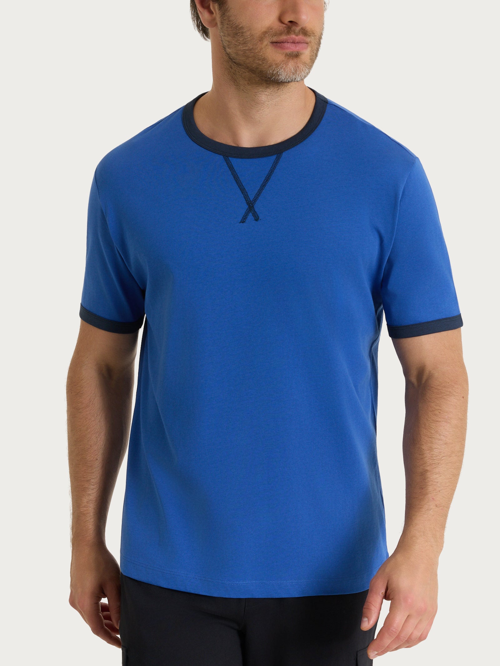 Ragno Jersey di Cotone maglietta uomo blu Beaucoup Blue
