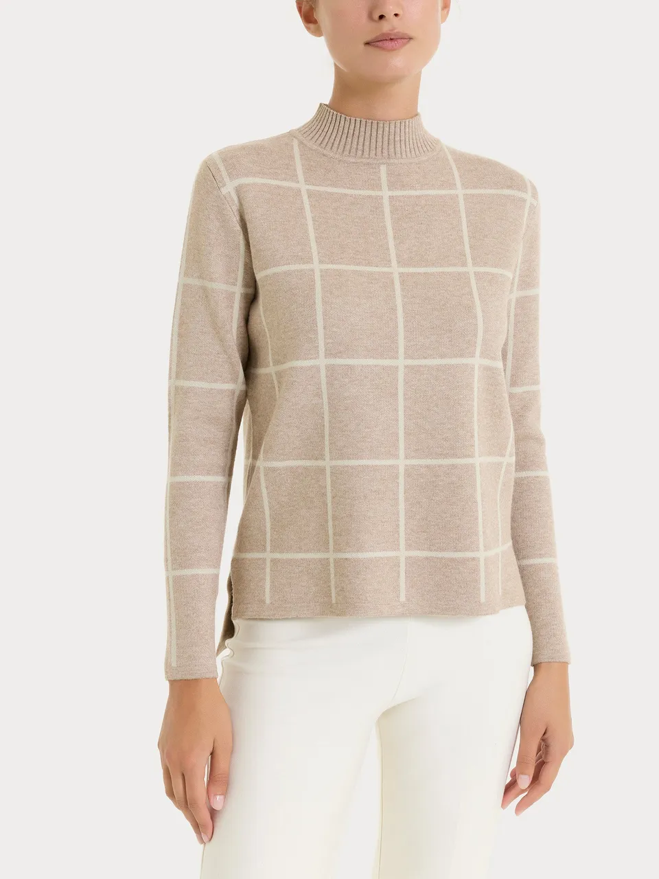 Ragno Super Soft Maglia Lupetto Check Cammello Mel.