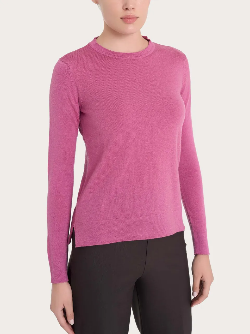 Ragno Merino Soft Girocollo maglia red violet lana