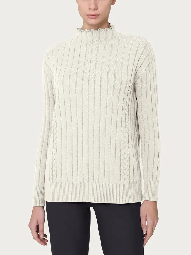Ragno Four Seasons Lupetto Knit Rib Maglia Avorio calda