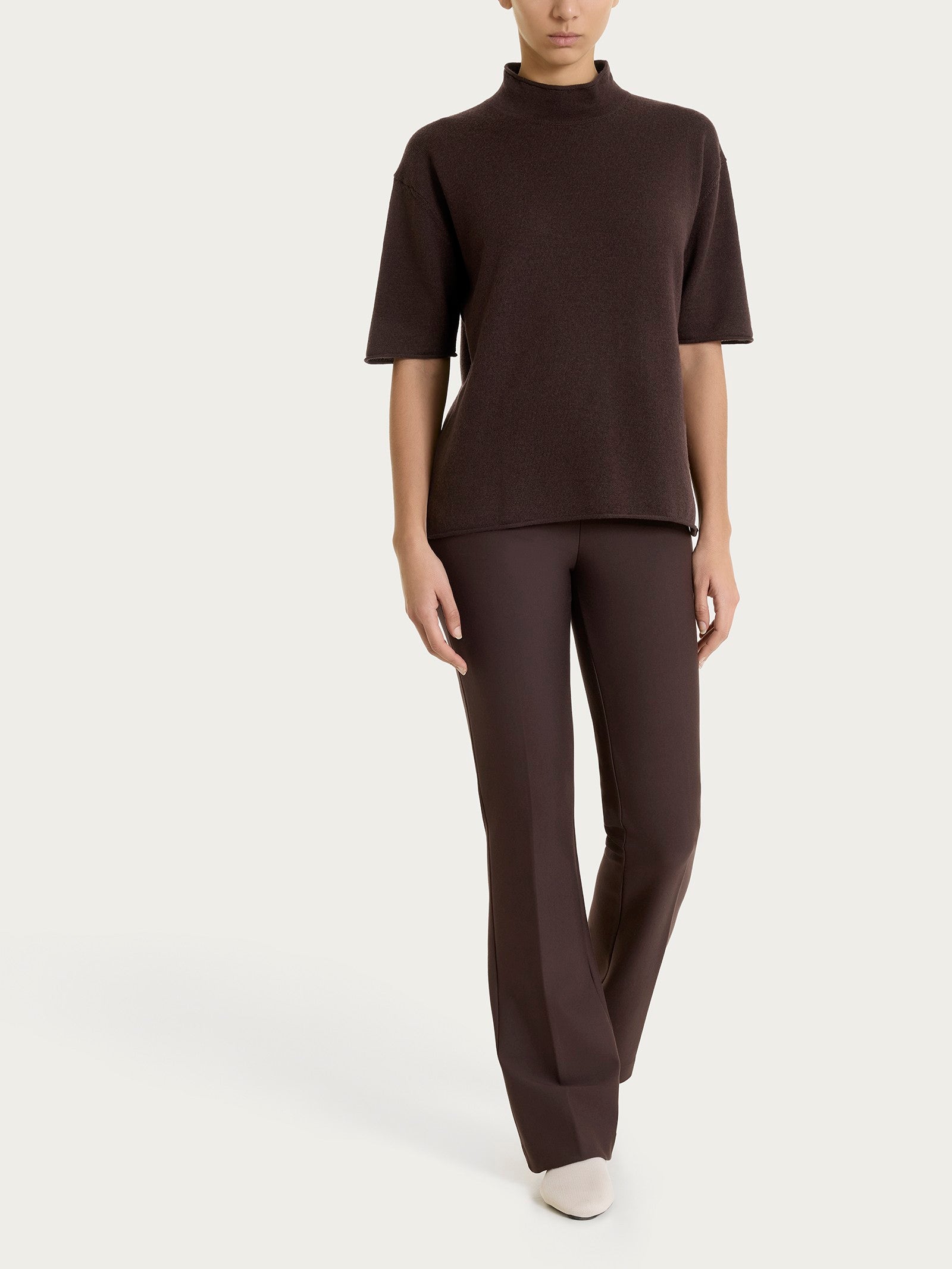 Ragno Compact Pantalone flare pantalone Chocolate scampanato