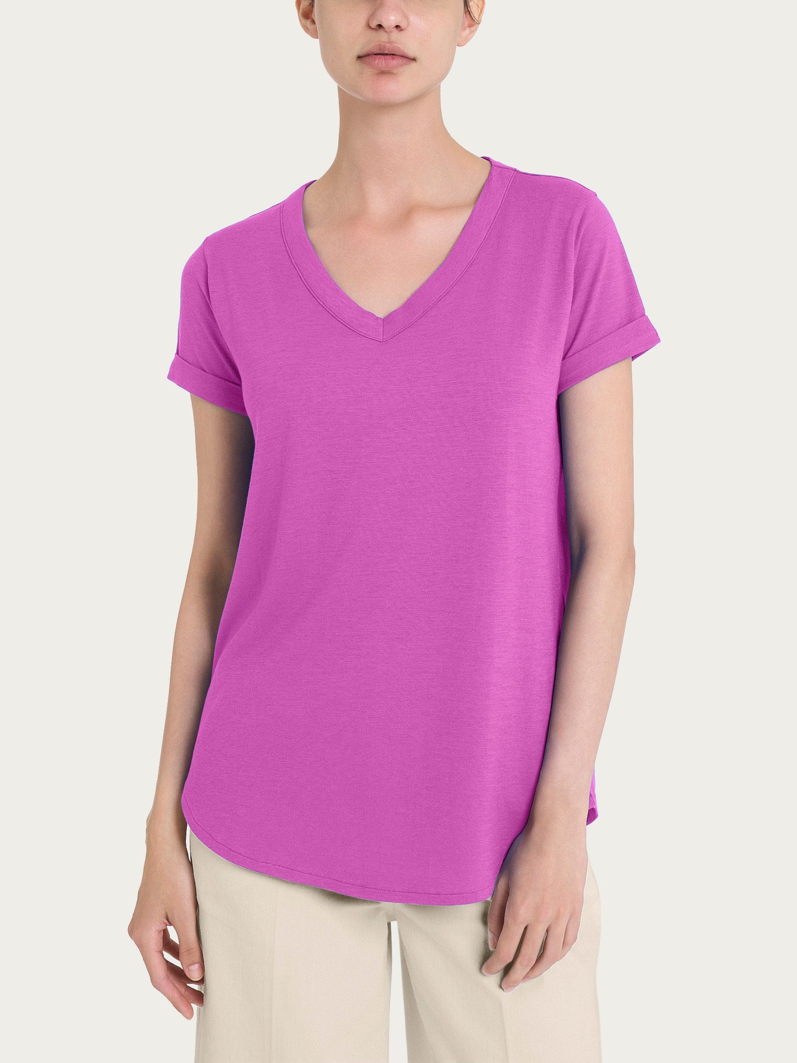 Ragno Jersey Cotone maglietta scollo V Cattleya Orchid cotone