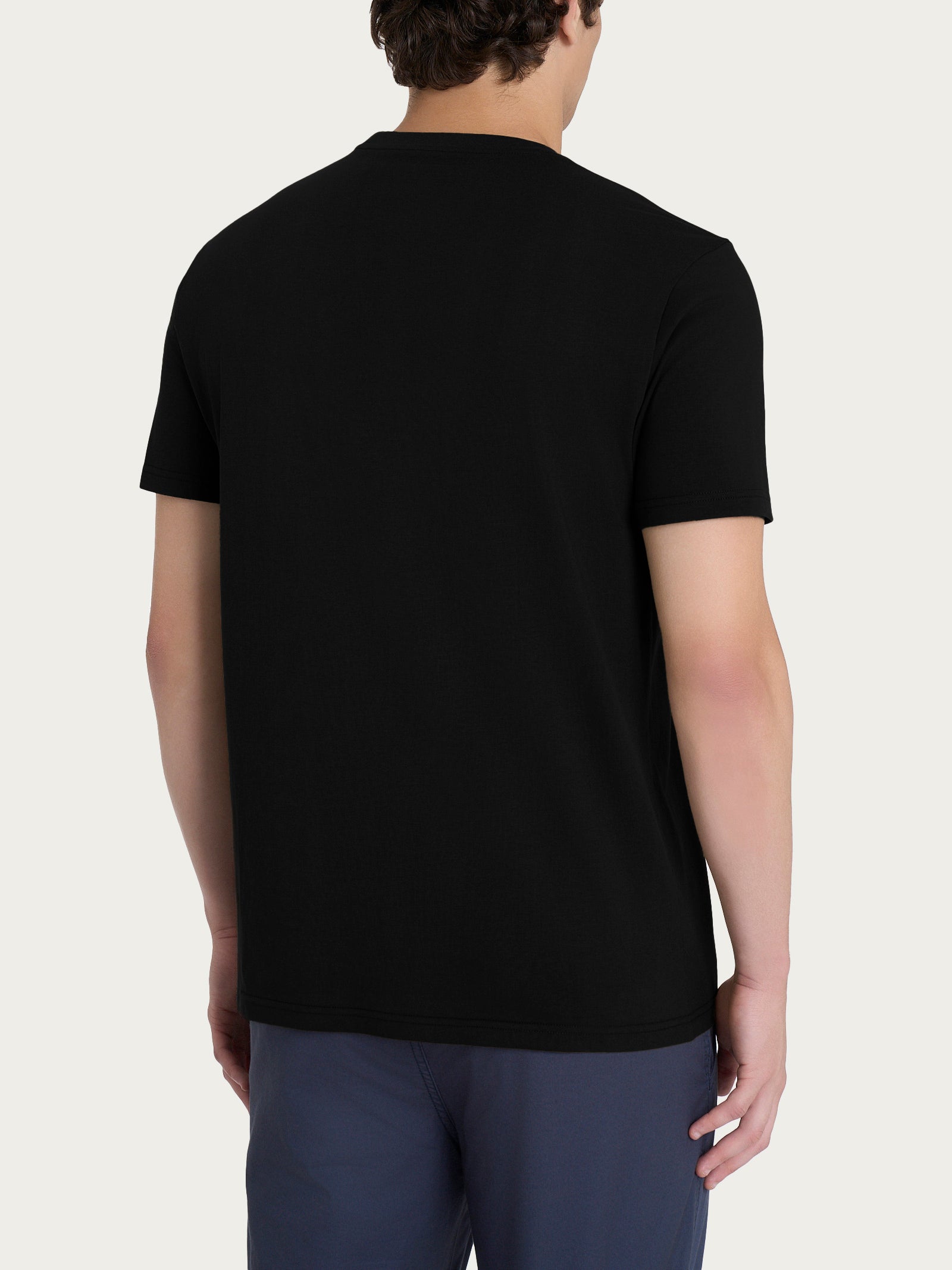 Ragno Jersey di Cotone t-shirt girocollo uomo nero