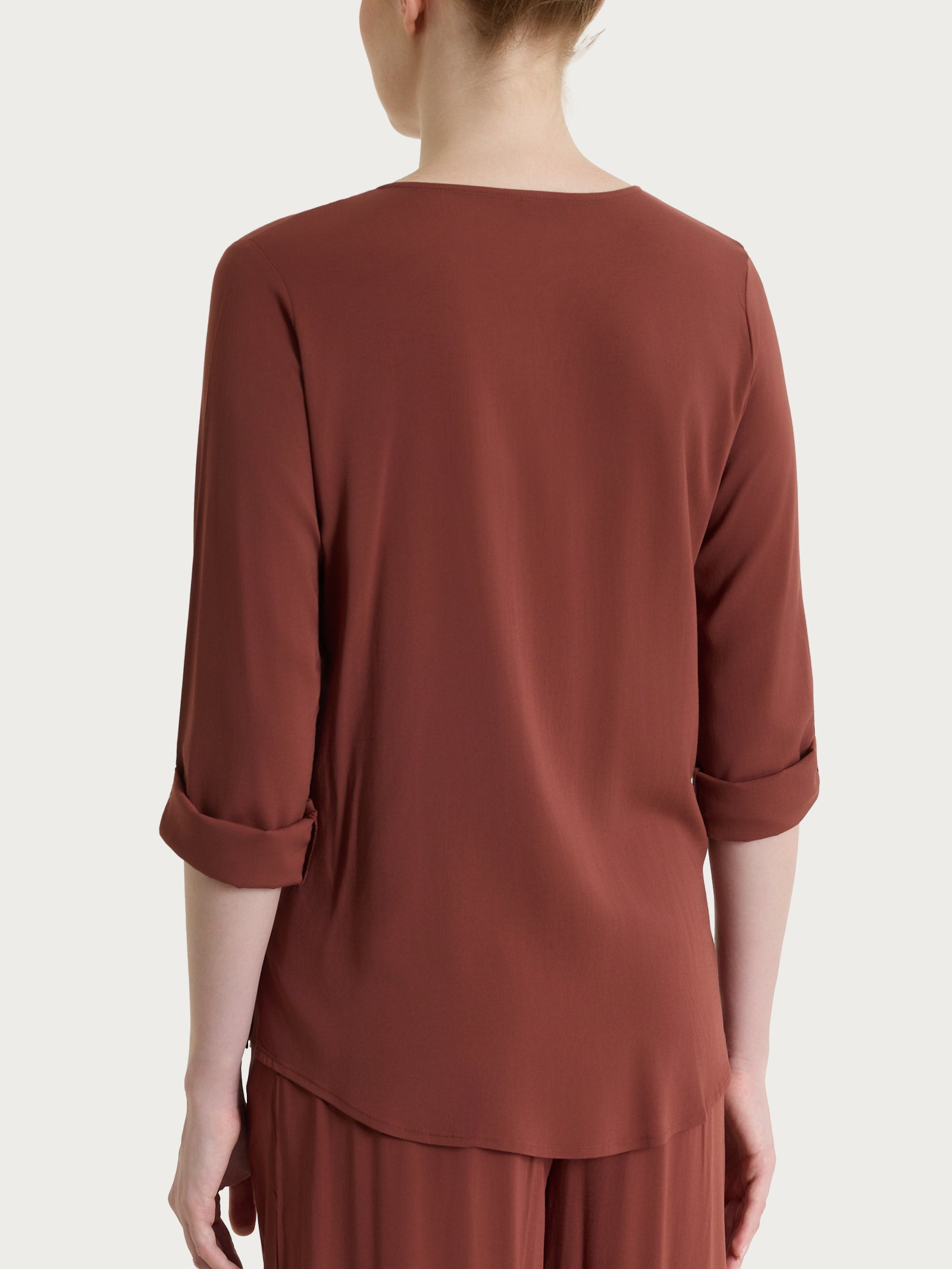 Ragno Viscosa Summer camicia mahogany voile stretch