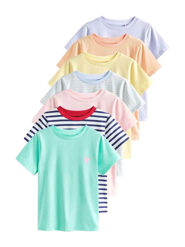 Next Confezione 7 Magliette Bambina Pastello Cotone