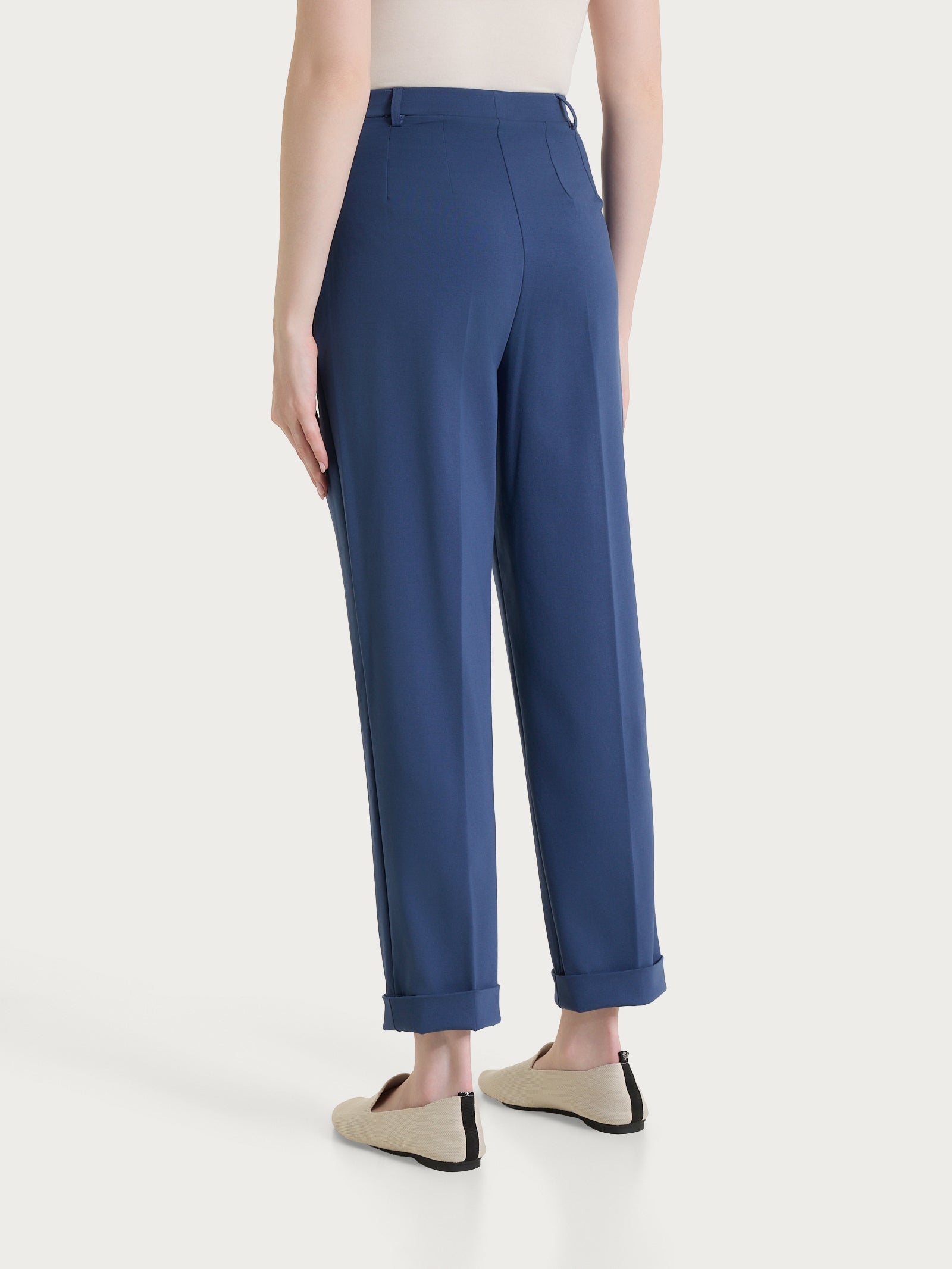 Ragno Compact Light Pantalone Carota Pinces Tasche Oceana Cotone