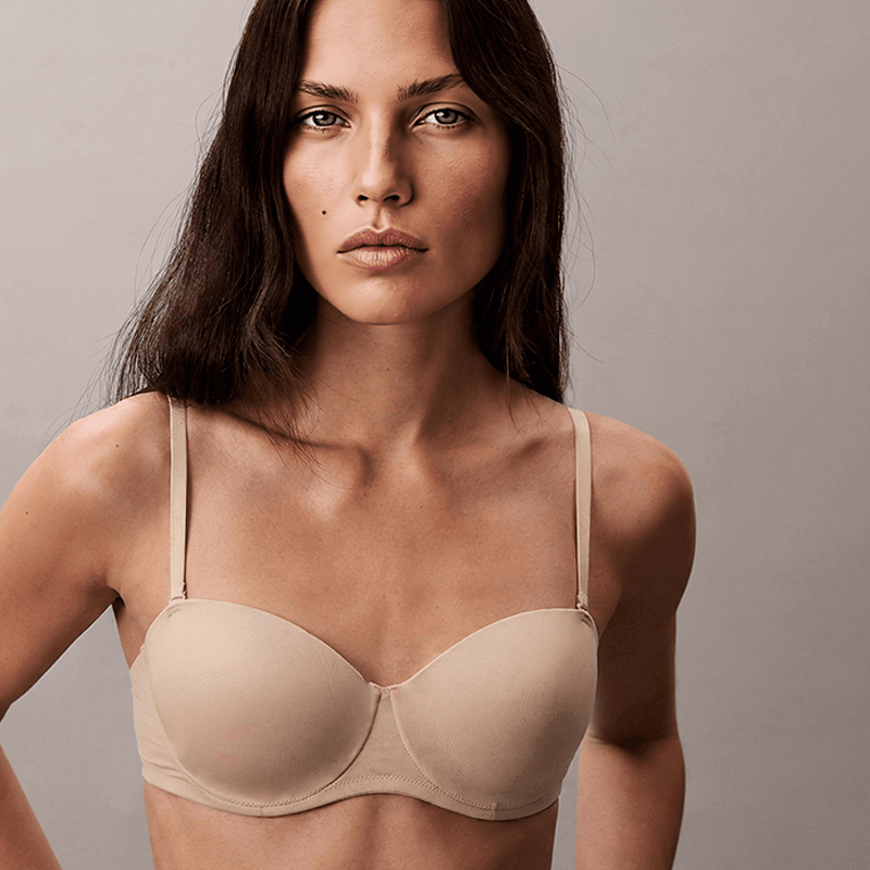 Maria Grazia Severi reggiseno senza spalline imbottito con ferretto beige