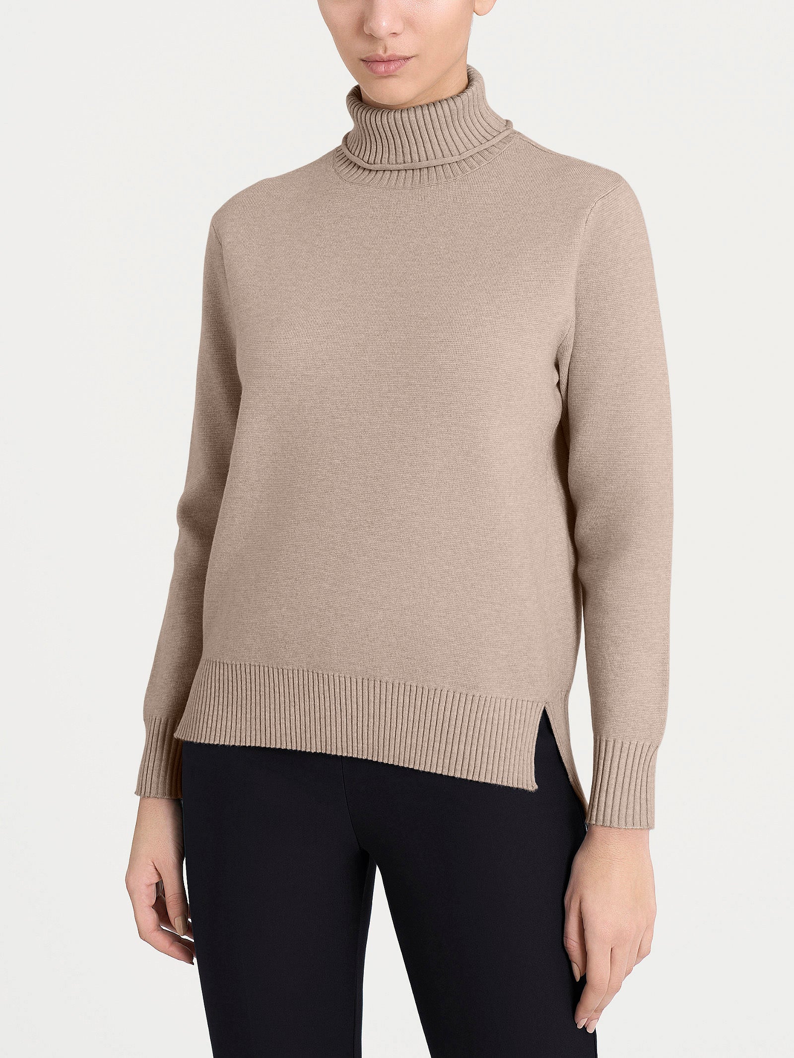 Ragno Four Seasons Dolcevita Asimmetrico Super Soft maglia Cammello