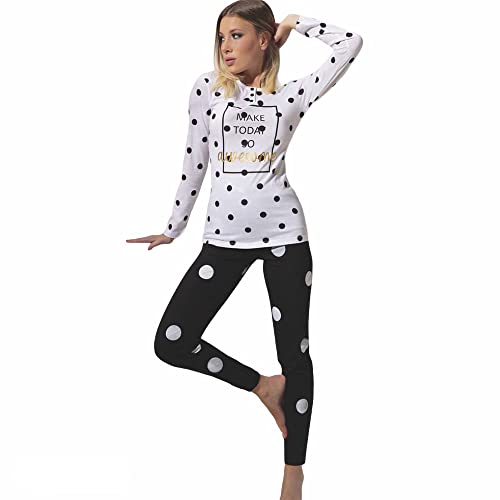 Love and Bra pigiama cotone leggero pois manica lunga