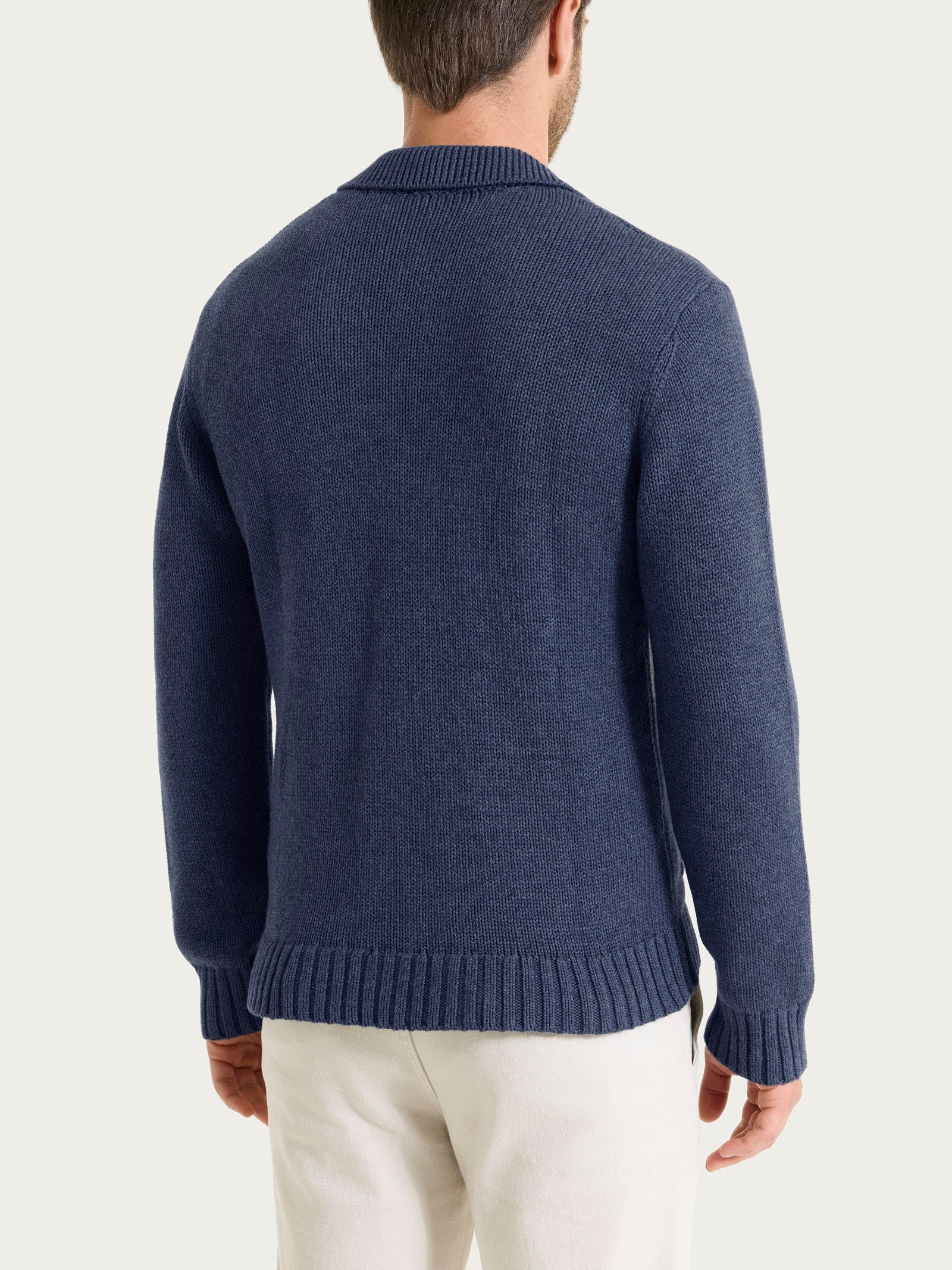 Ragno Winter Cotton cardigan uomo blu Avio Mel. puro cotone