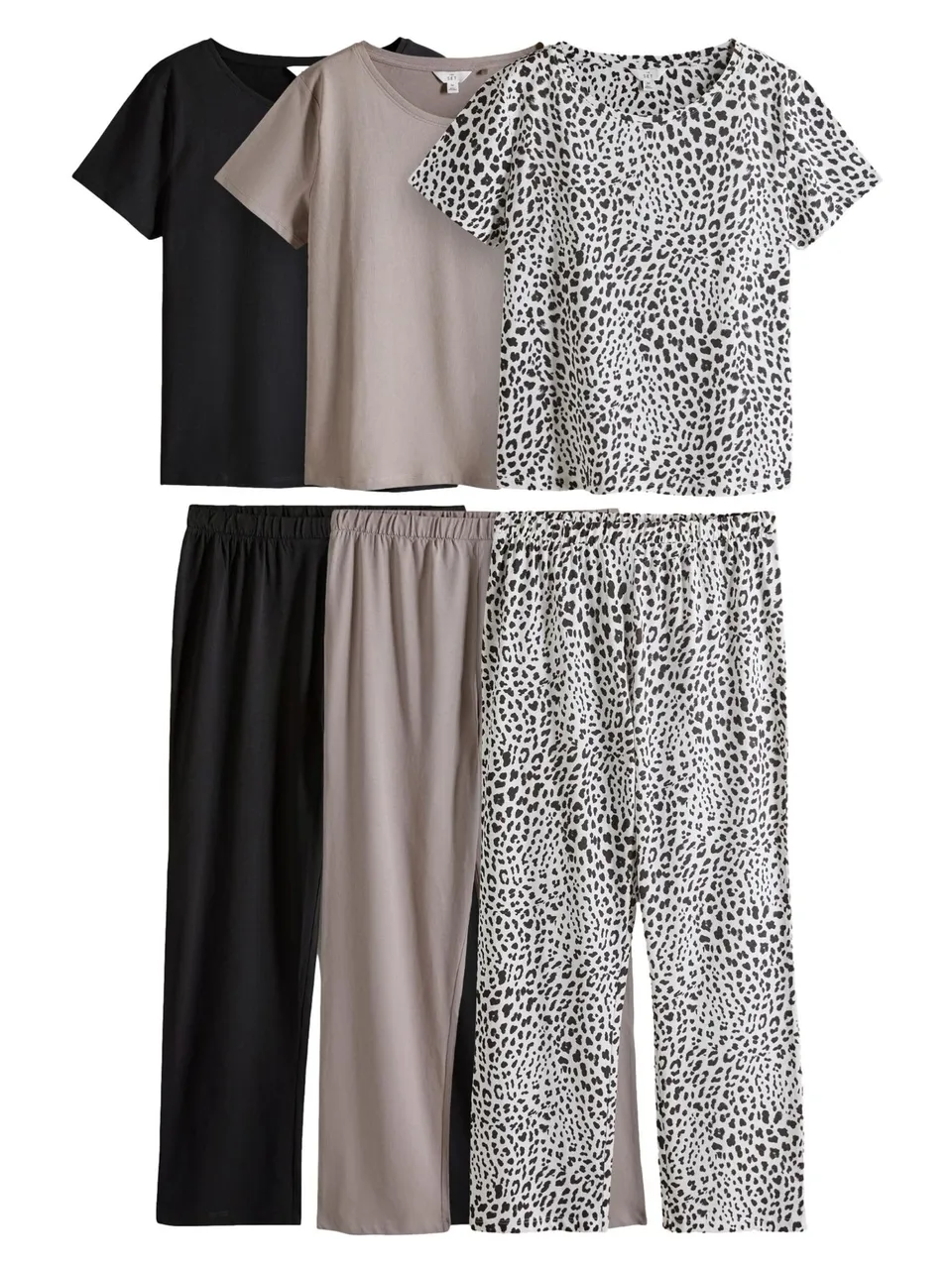 THE SET pigiama donna 3 pezzi maniche corte comodo