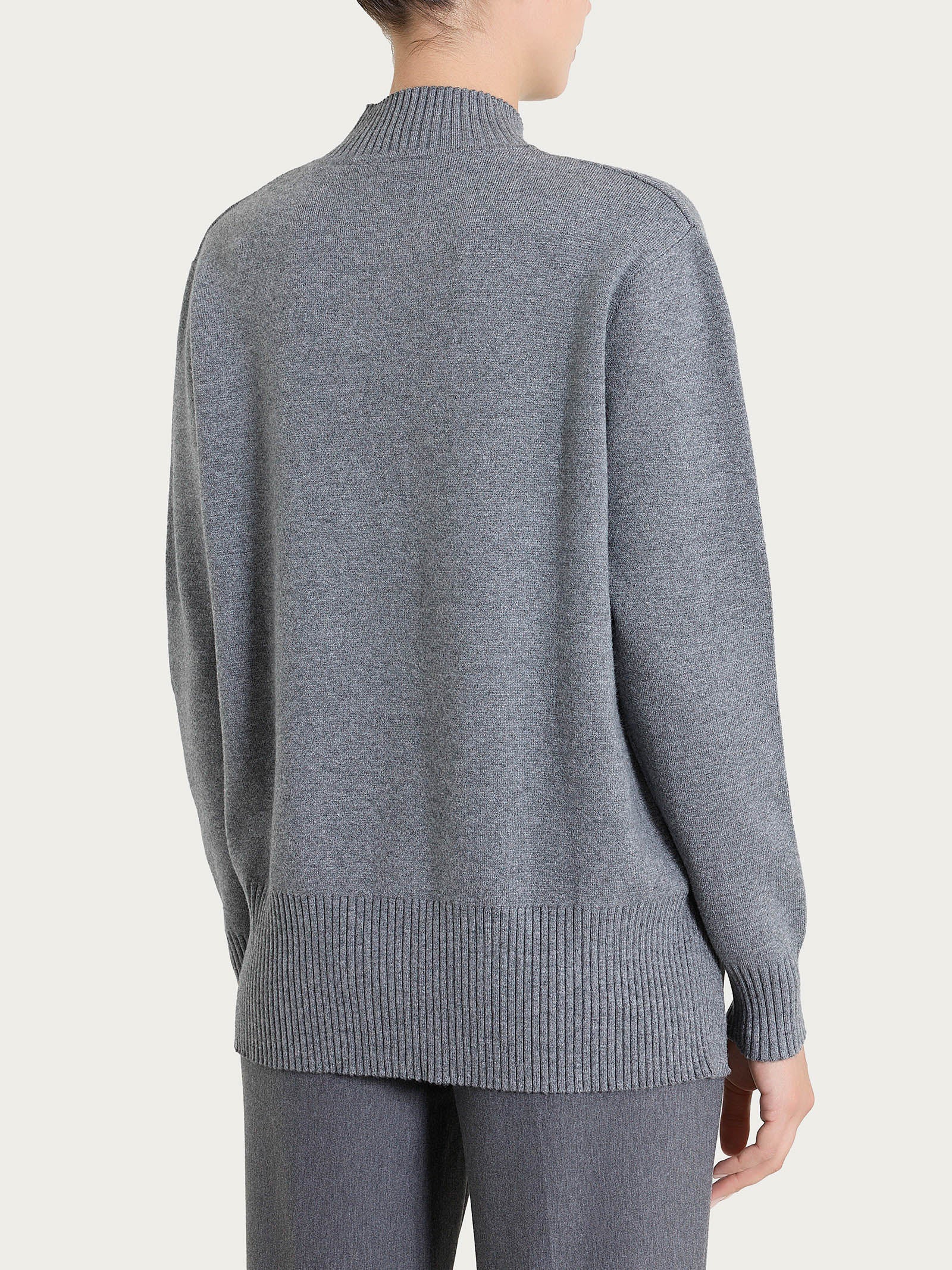 Ragno Super Soft Cardigan Collo Alto Maglia Ferro Mel.