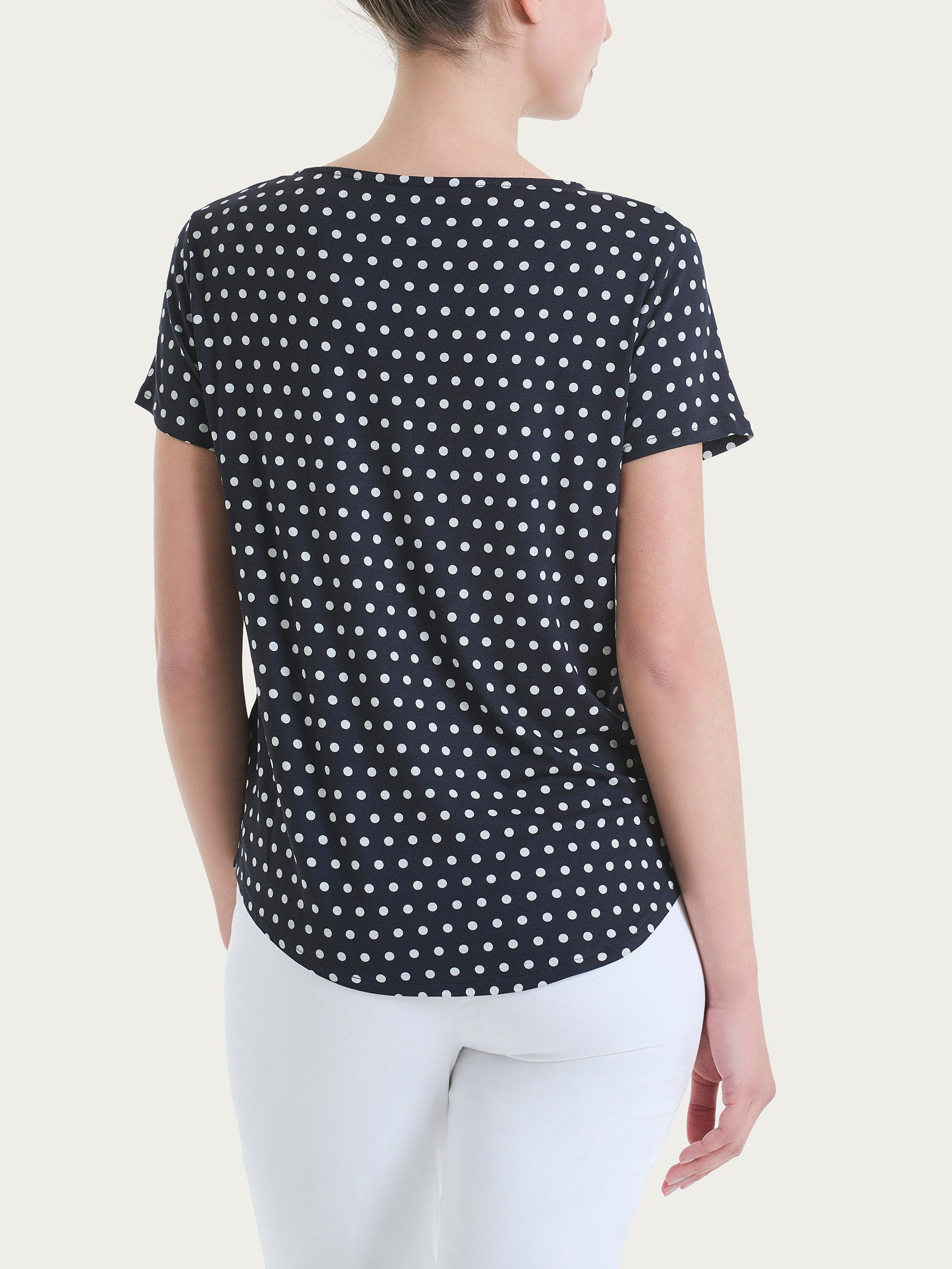 Ragno Viscosa Summer t-shirt pois Fant Bleu manica corta