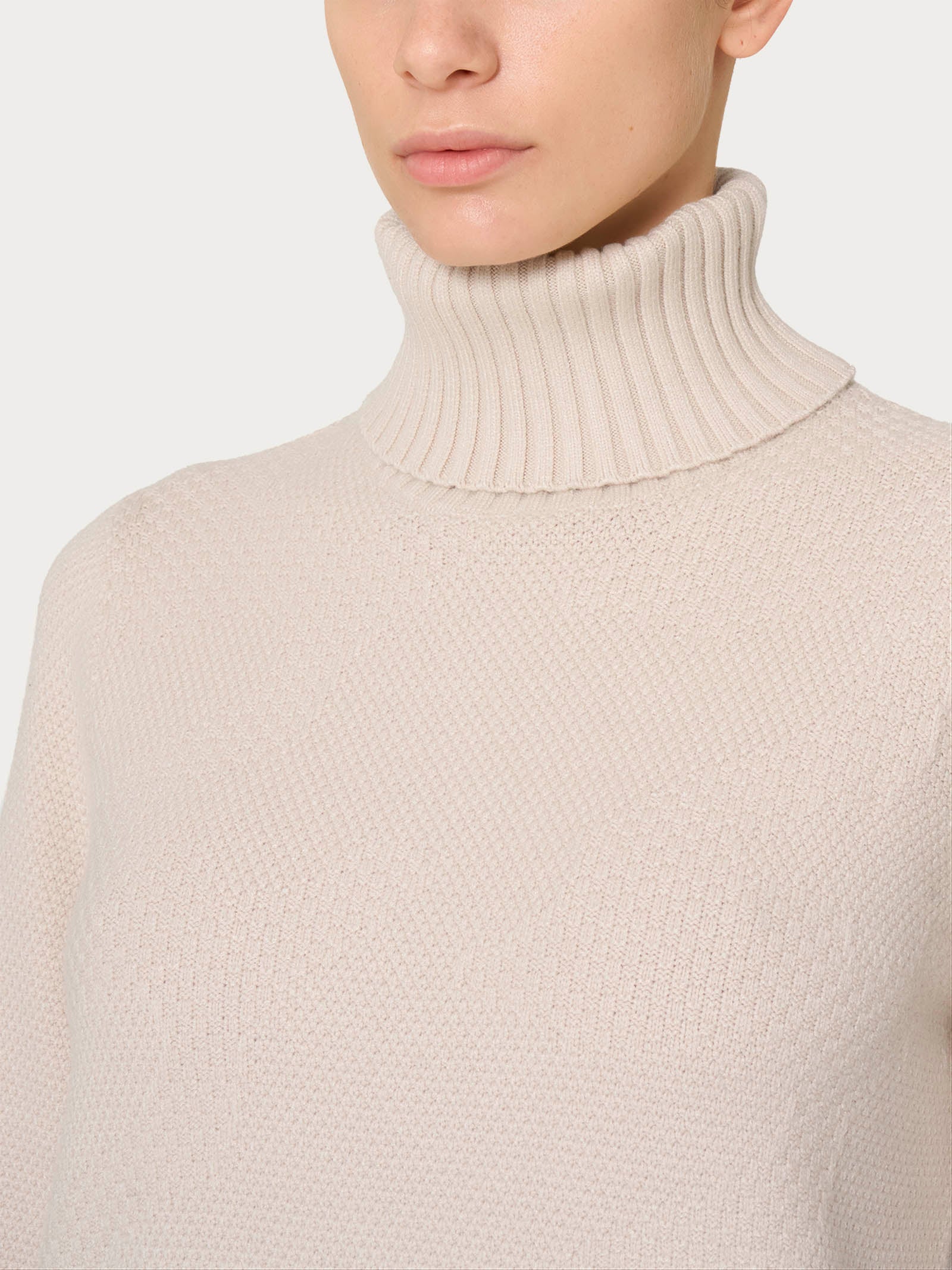 Ragno Super Soft Dolcevita Punto Riso maglia champignon morbida