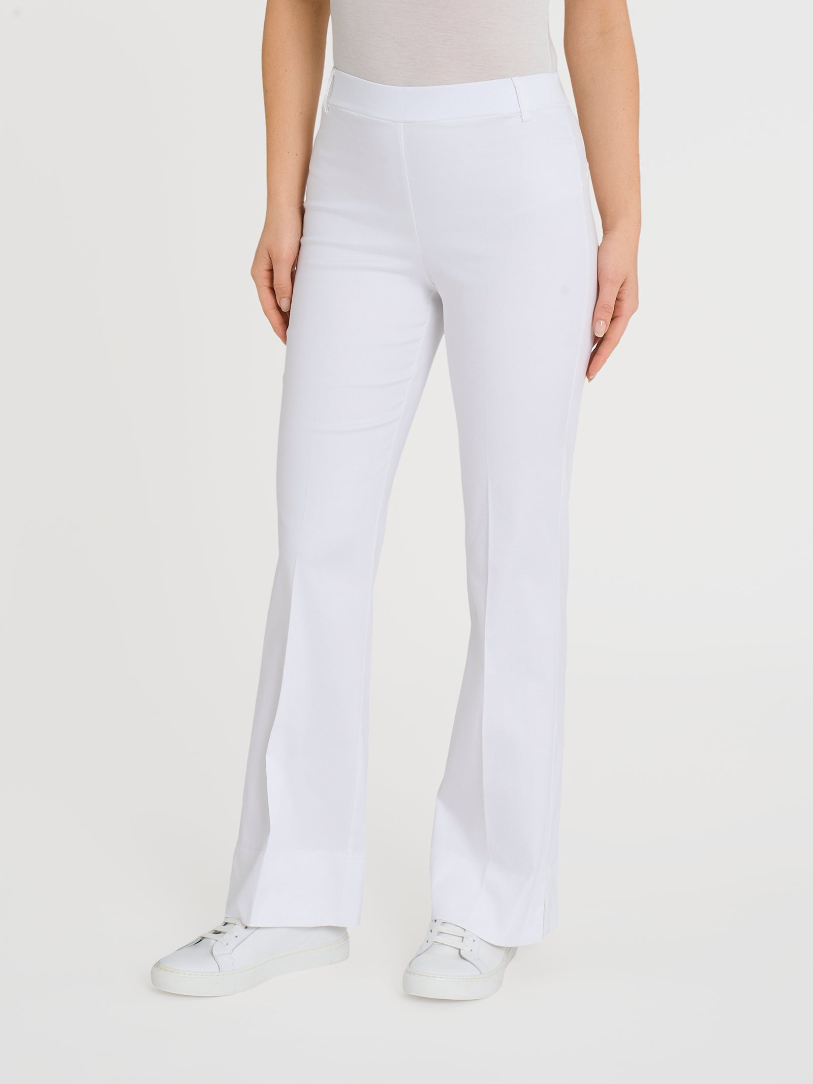 Ragno Pantalone Flare Satin Power Bianco con Spacchi