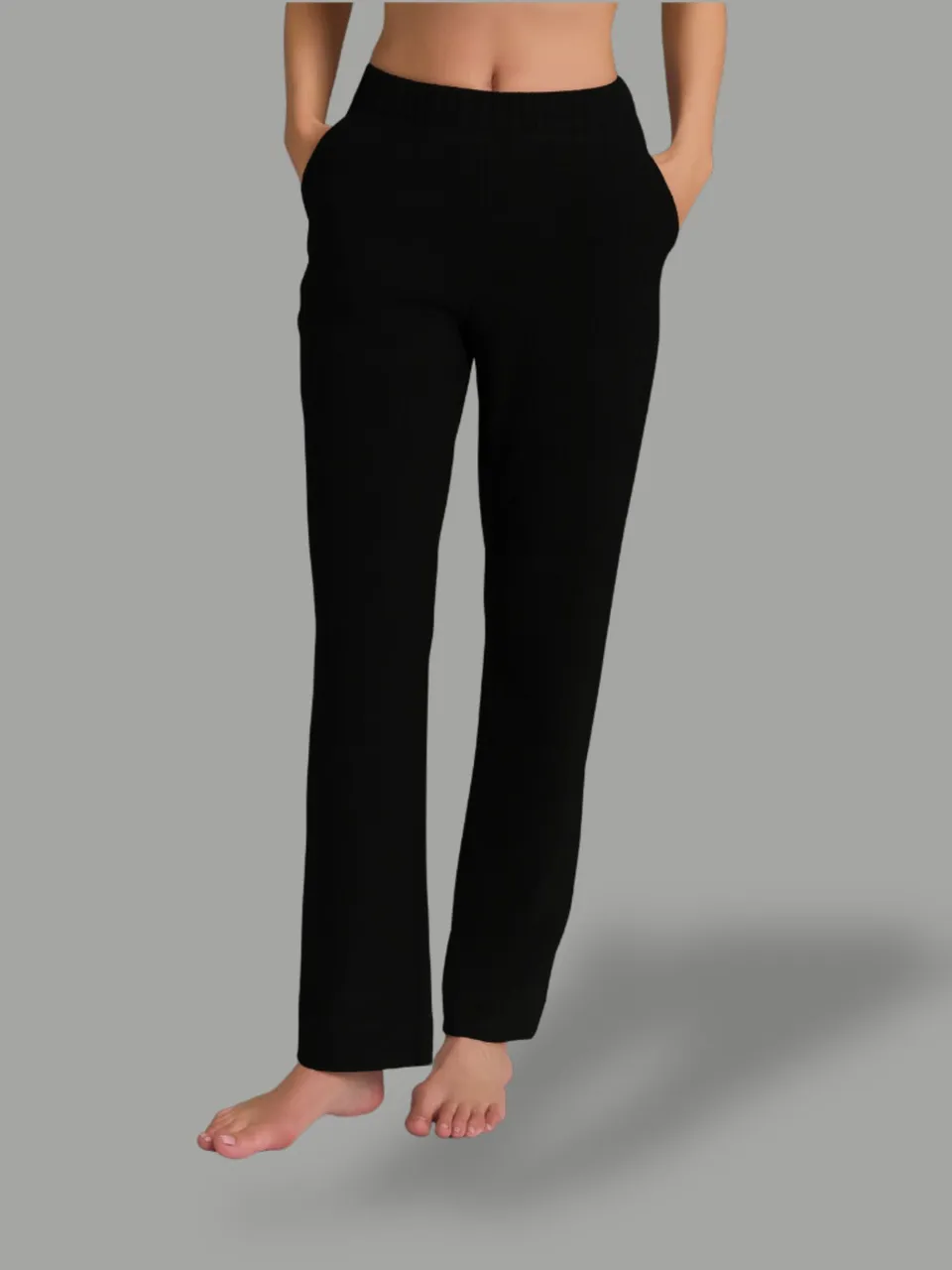 Ragno Compact The Straight Leg pantalone nero con tasche
