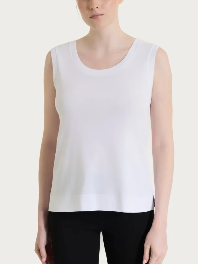 Ragno Eco Cotton top smanicato Bianco cotone
