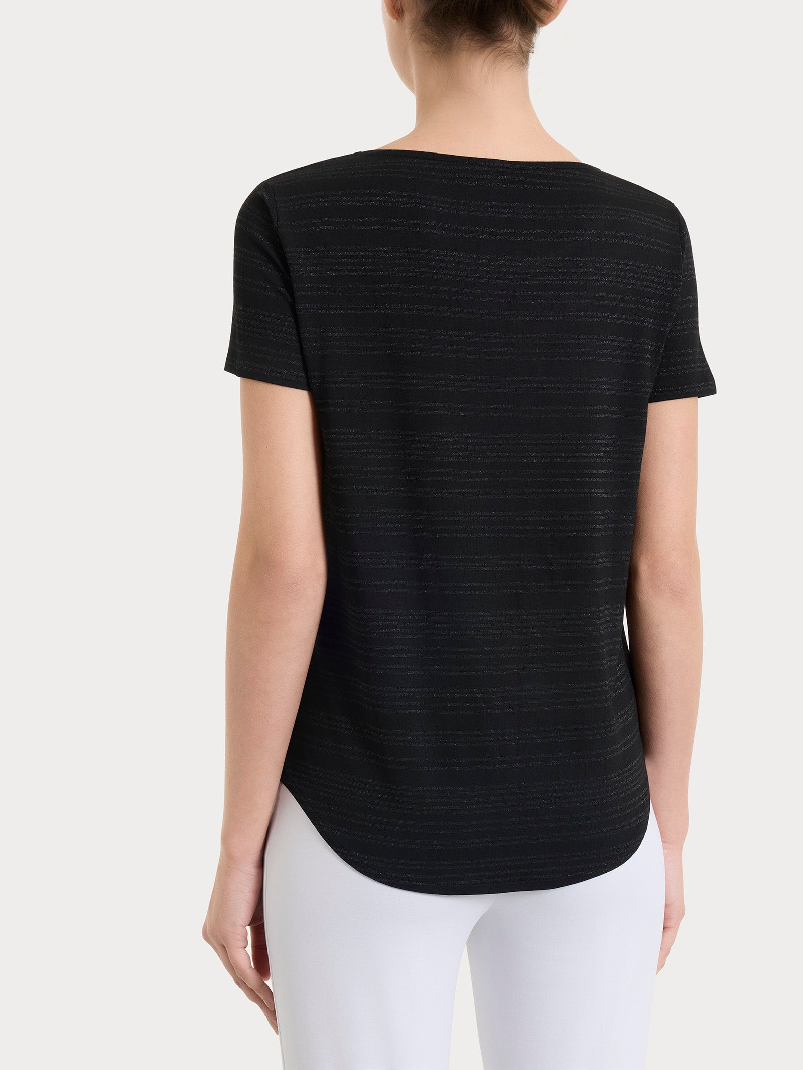 Ragno Viscosa Summer Maglietta Righe Fant Black Lurex