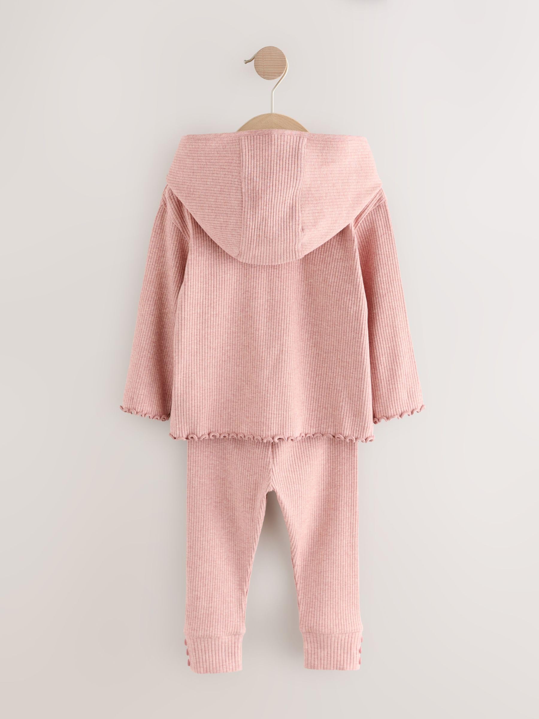 Next completo bambina cardigan coste con cappuccio e leggings 116-122