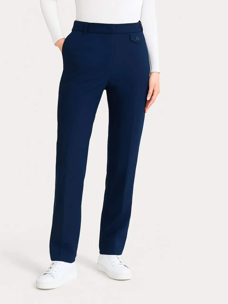 Ragno Compact Straight Leg pantalone Persia blu elasticizzato