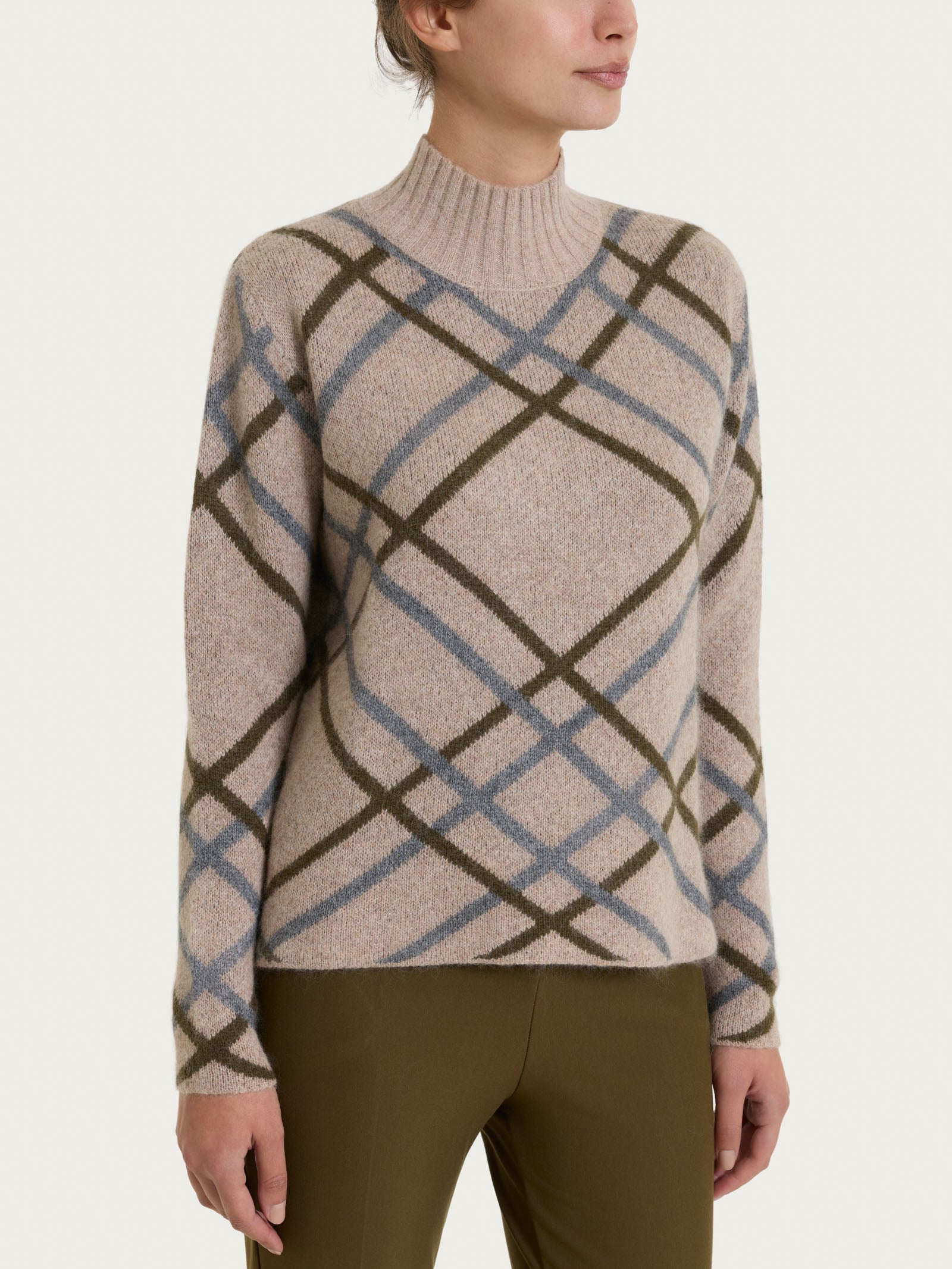 Ragno Natural Soft Lupetto Check Donna Zenzero Melange