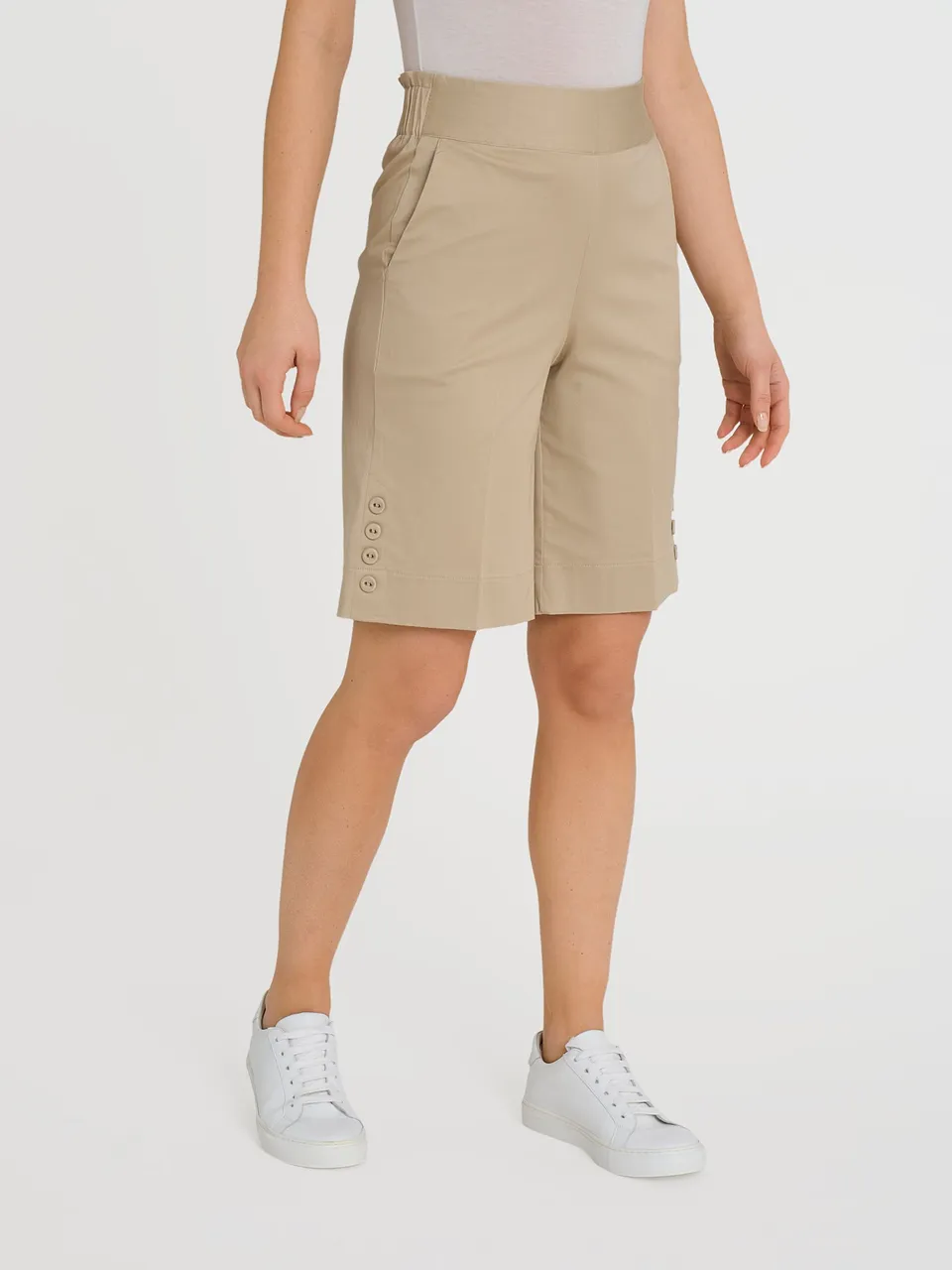 Ragno Satin Power Bermuda Tasche Bottoni bermuda crema cotone