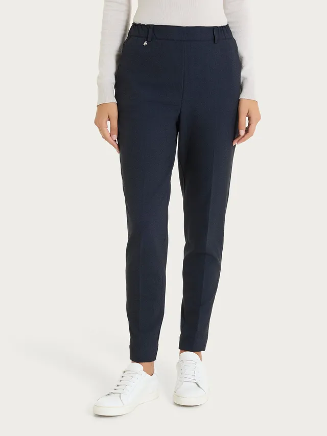 Ragno Flannel Twill Pantalone chino slim bleu mel