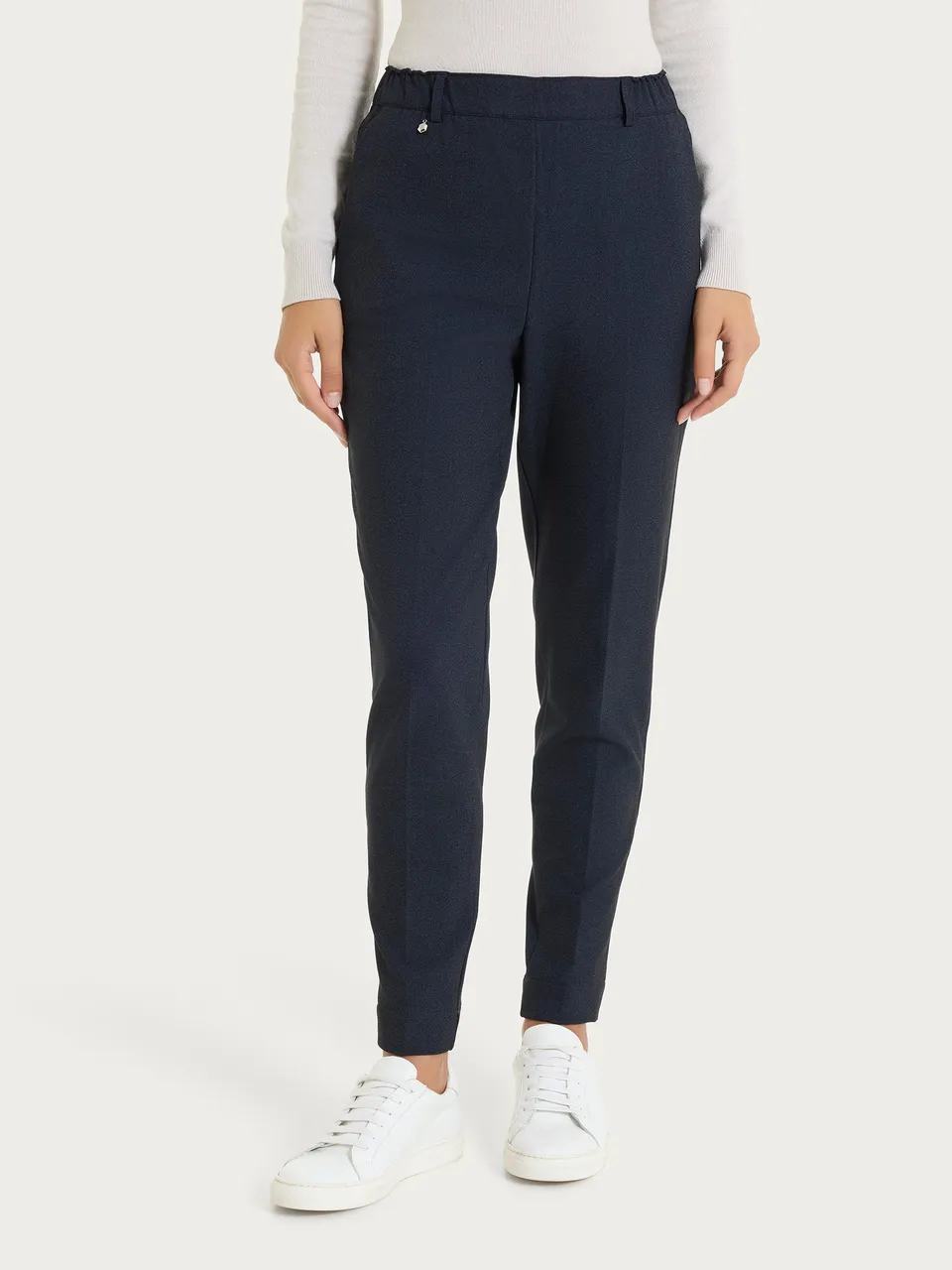 Ragno Flannel Twill Pantalone chino slim bleu mel
