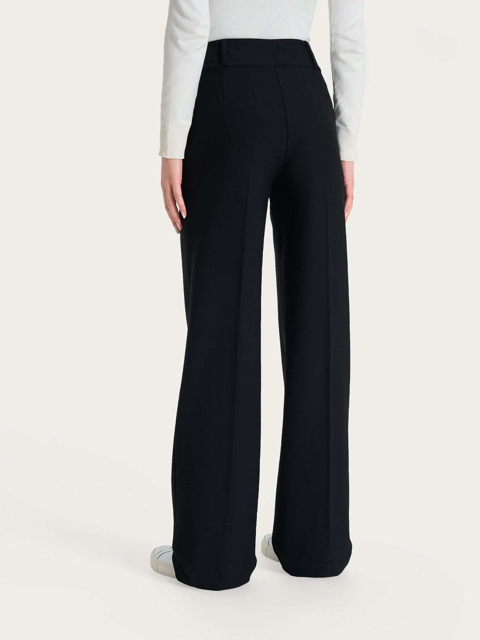 Ragno Compact Pantalone Ampio Wide Leg Nero