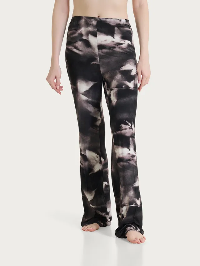 Ragno Viscosa Summer pantalone ampio donna fantasia nero floreale