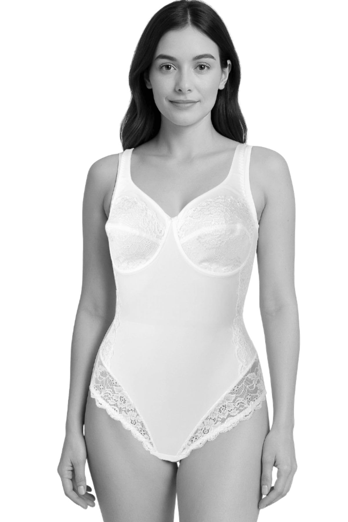 Lady C Modellante Coppe Foderate Cotone Body Contenitivo Pizzo