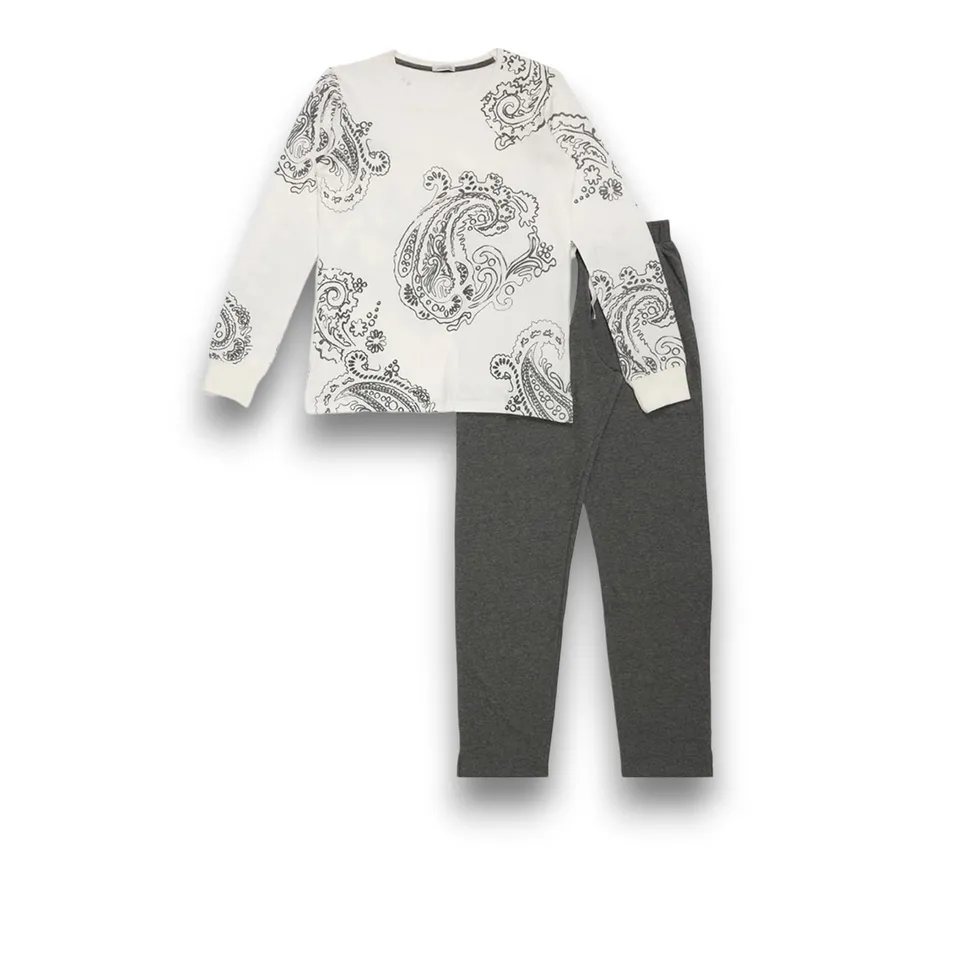 Lady C Pigiama Paisley Pantalone con Polsino cotone