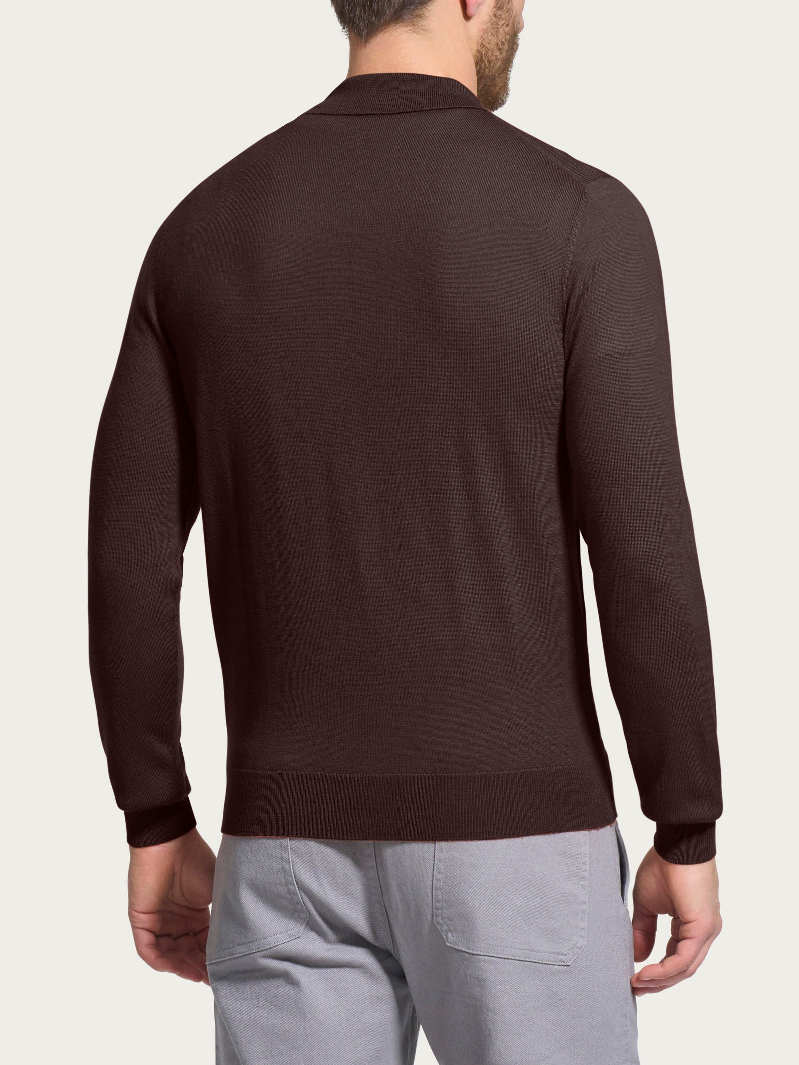 Ragno Merino Soft Polo Chocolate Torte manica lunga