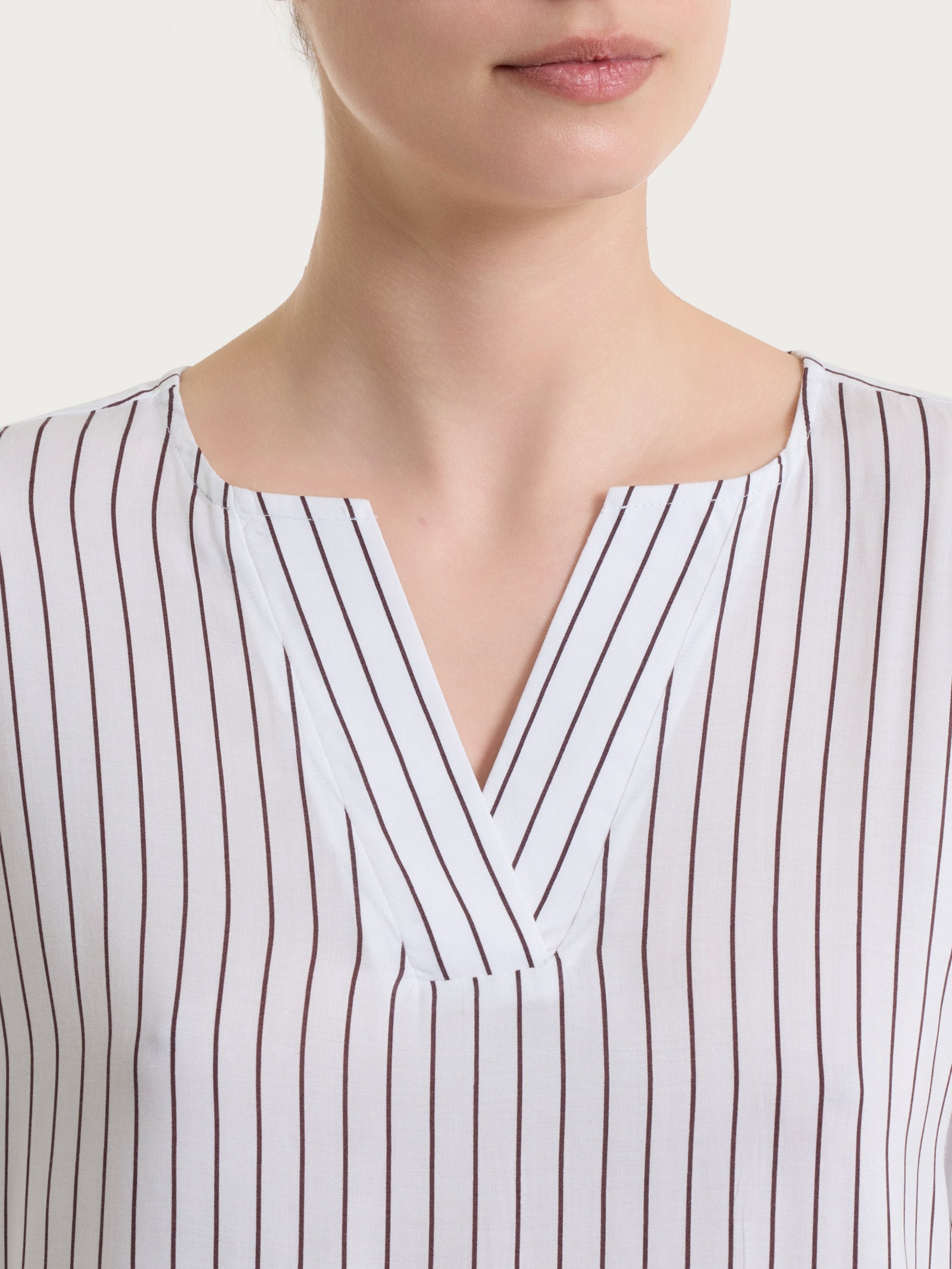 Ragno EcoSeta blusa righe manica 3/4 viola