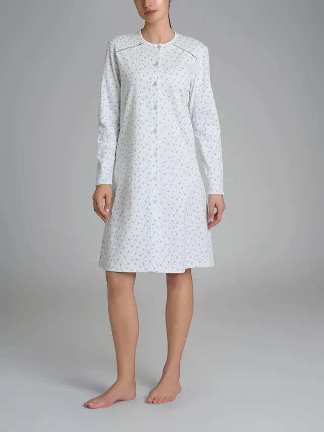Ragno Interlock camicia notte aperta eventide manica lunga cotone
