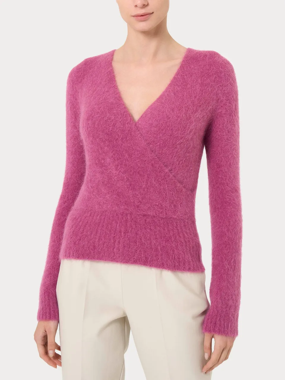 Ragno Merino Soft maglia incrocio lana alpaca Red Violet
