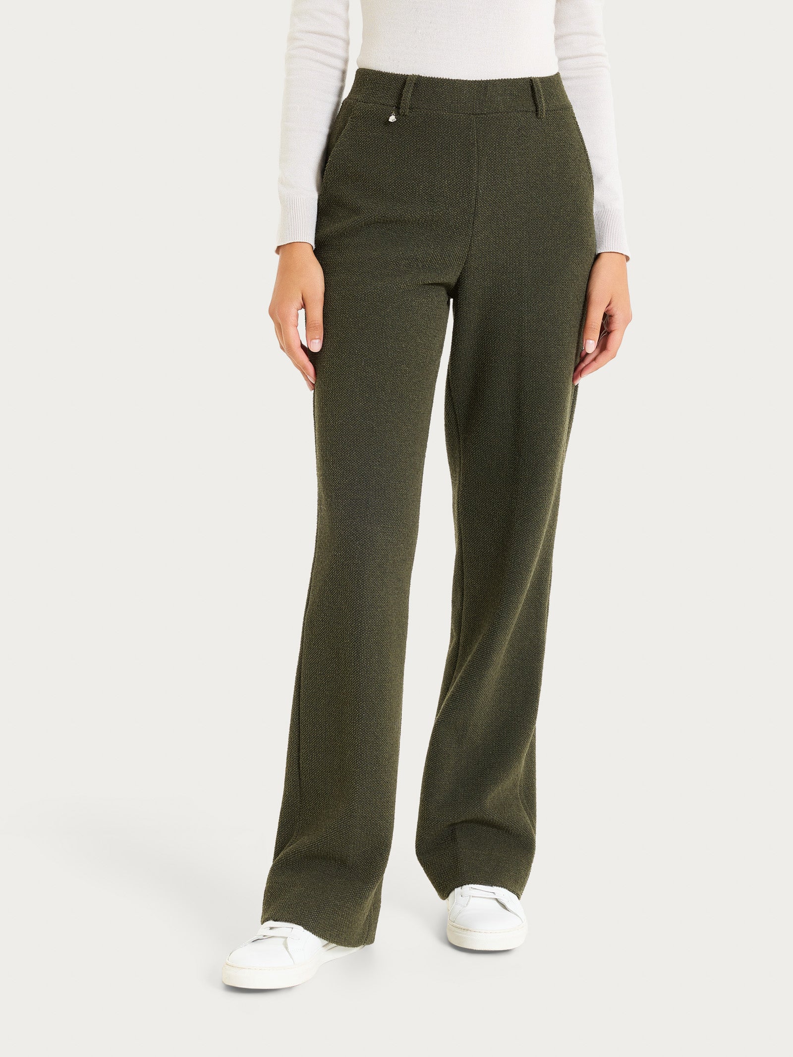 Ragno Relaxed Pantalone Ampio Dark Olive pile
