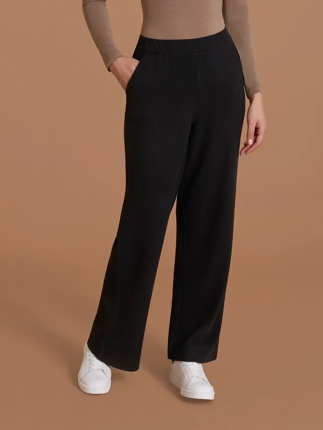 Ragno Flannel Compact Pantalone Ampio nero tasche flanella calda