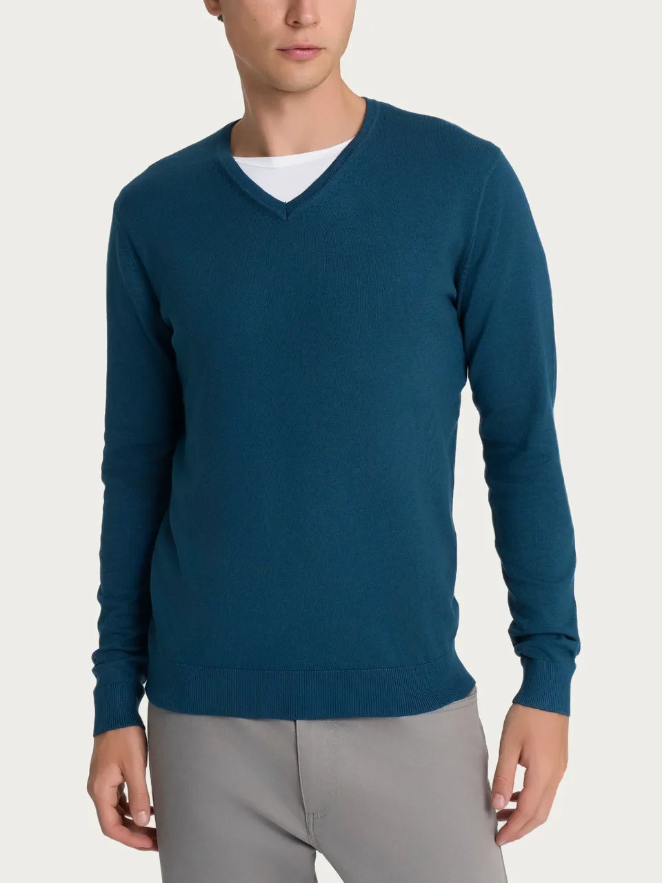 Ragno Four Seasons Pull Scollo V maglia Reflecting Pond
