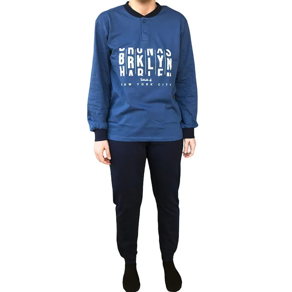 Lady C Il Granchietto Pigiama Ragazzo Cotone Blu Lungo