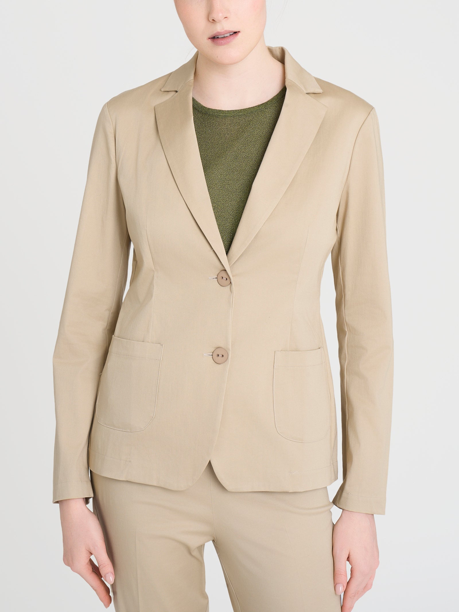 Ragno Satin Power due bottoni blazer irish cream cotone