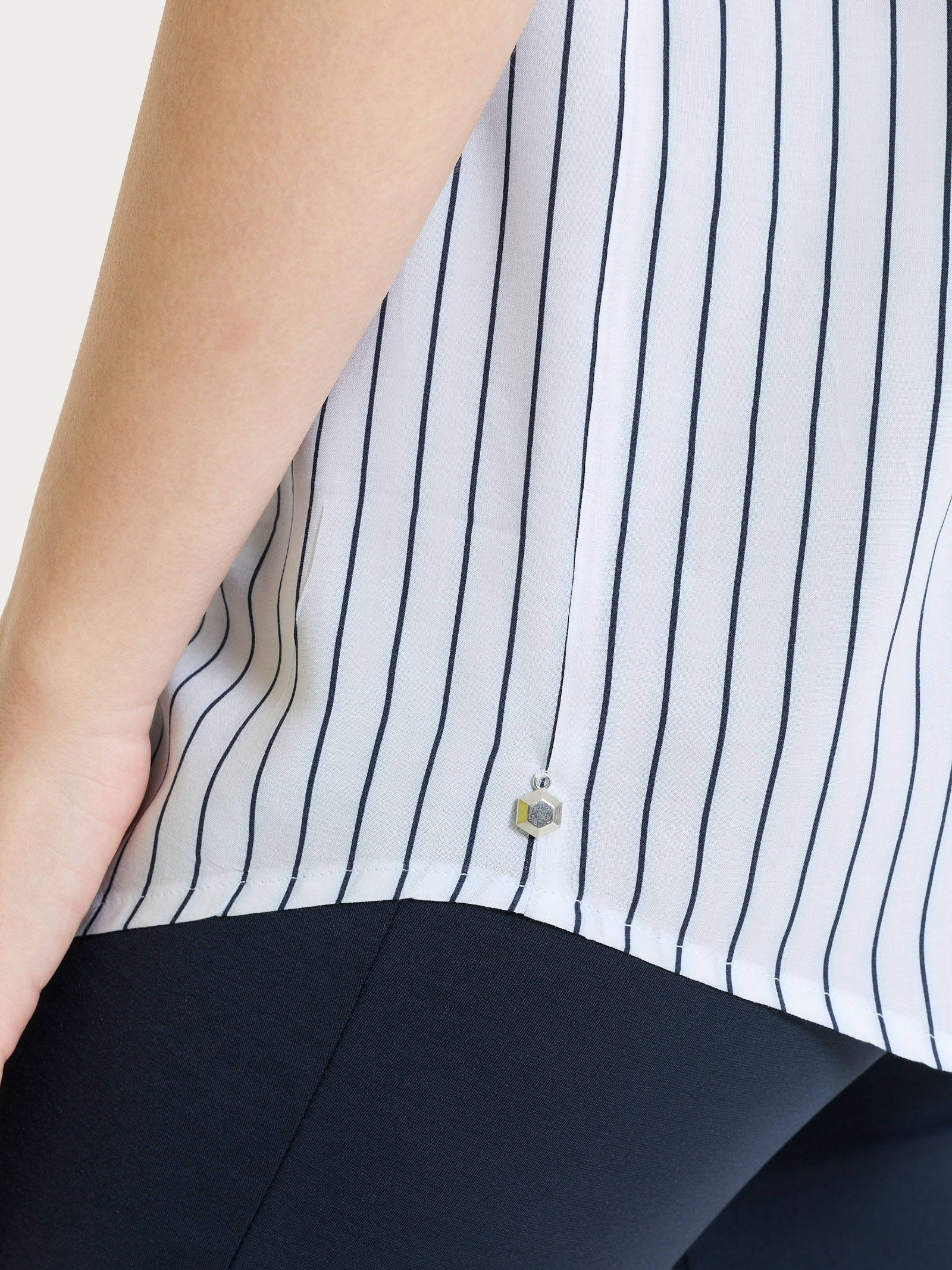 Ragno EcoSeta Camicia righe manica corta Bleu