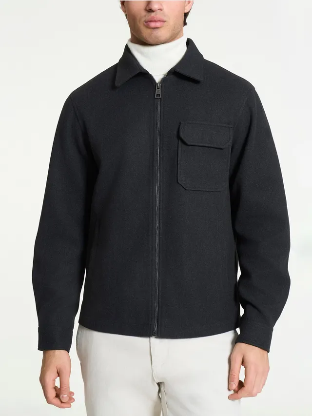 Ragno Vegan Wool collo camicia giacca uomo oscuro mel