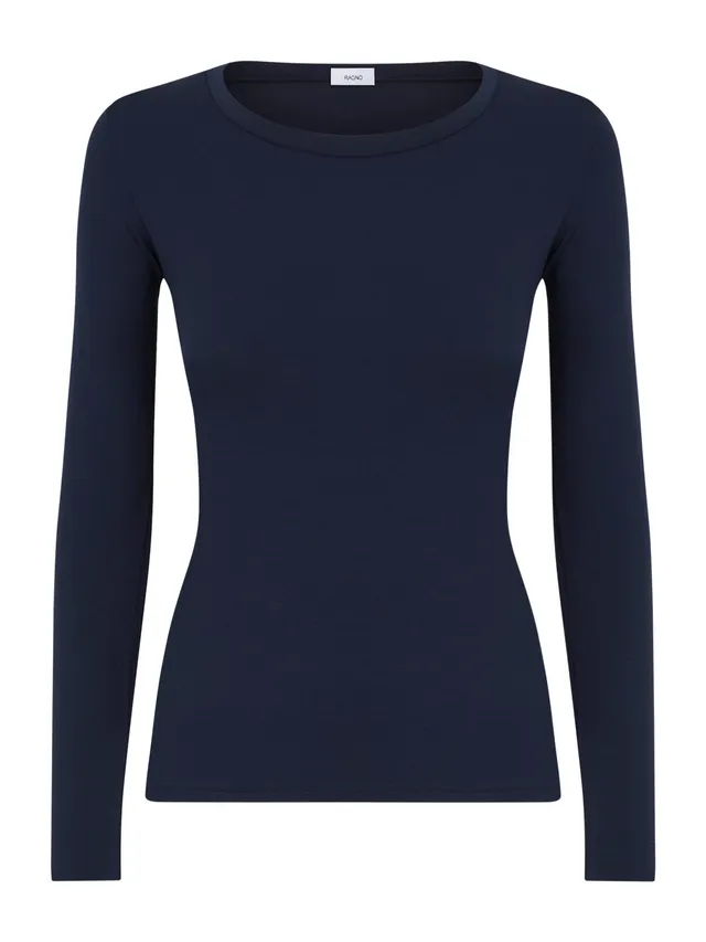 Ragno Tenderwool maglietta girocollo Bleu manica lunga