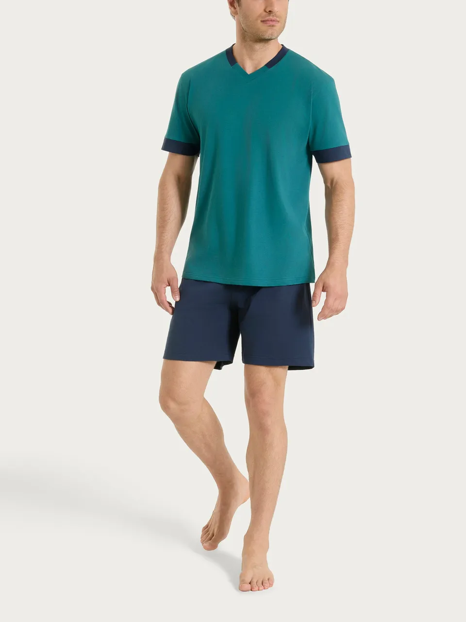 Ragno Jersey Cotone Pigiama Corto Scollo V Bayberry